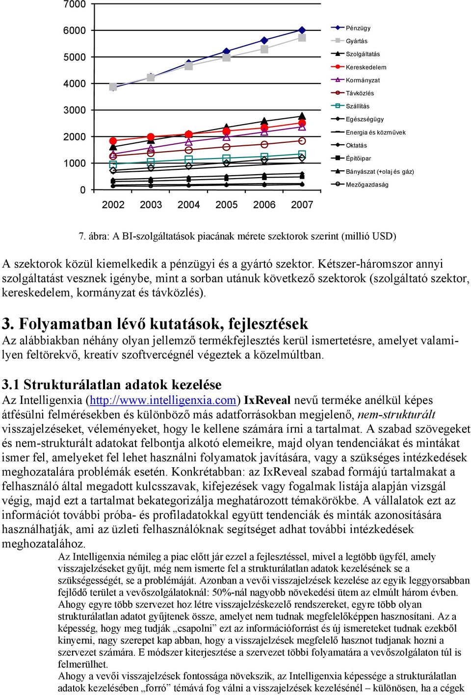 Kétszer-háromszor annyi szolgáltatást vesznek igénybe, mint a sorban utánuk következő szektorok (szolgáltató szektor, kereskedelem, kormányzat és távközlés). 3.