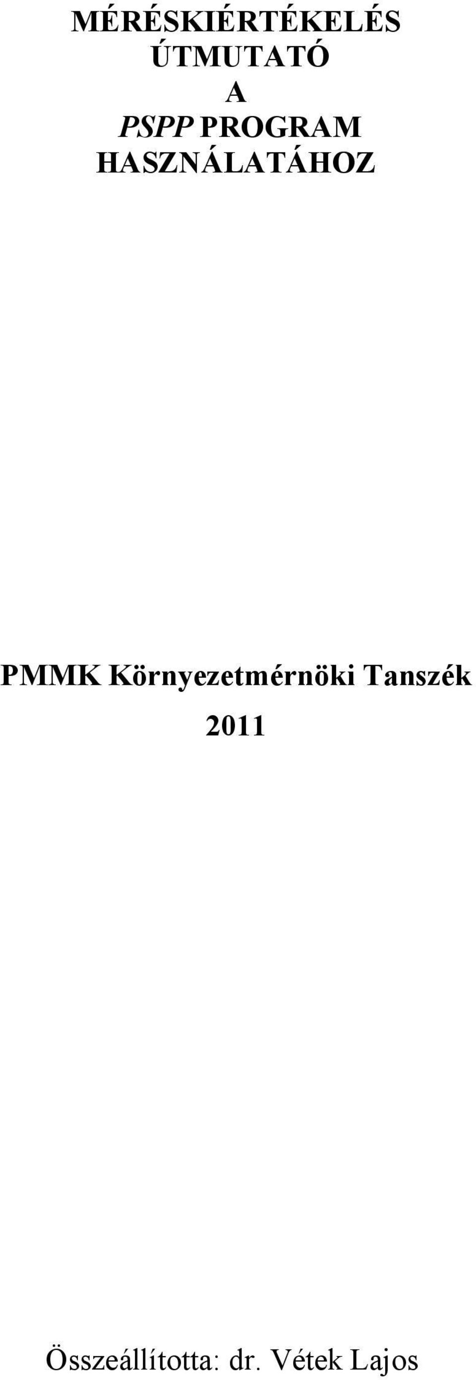 PMMK Környezetmérnöki Tanszék