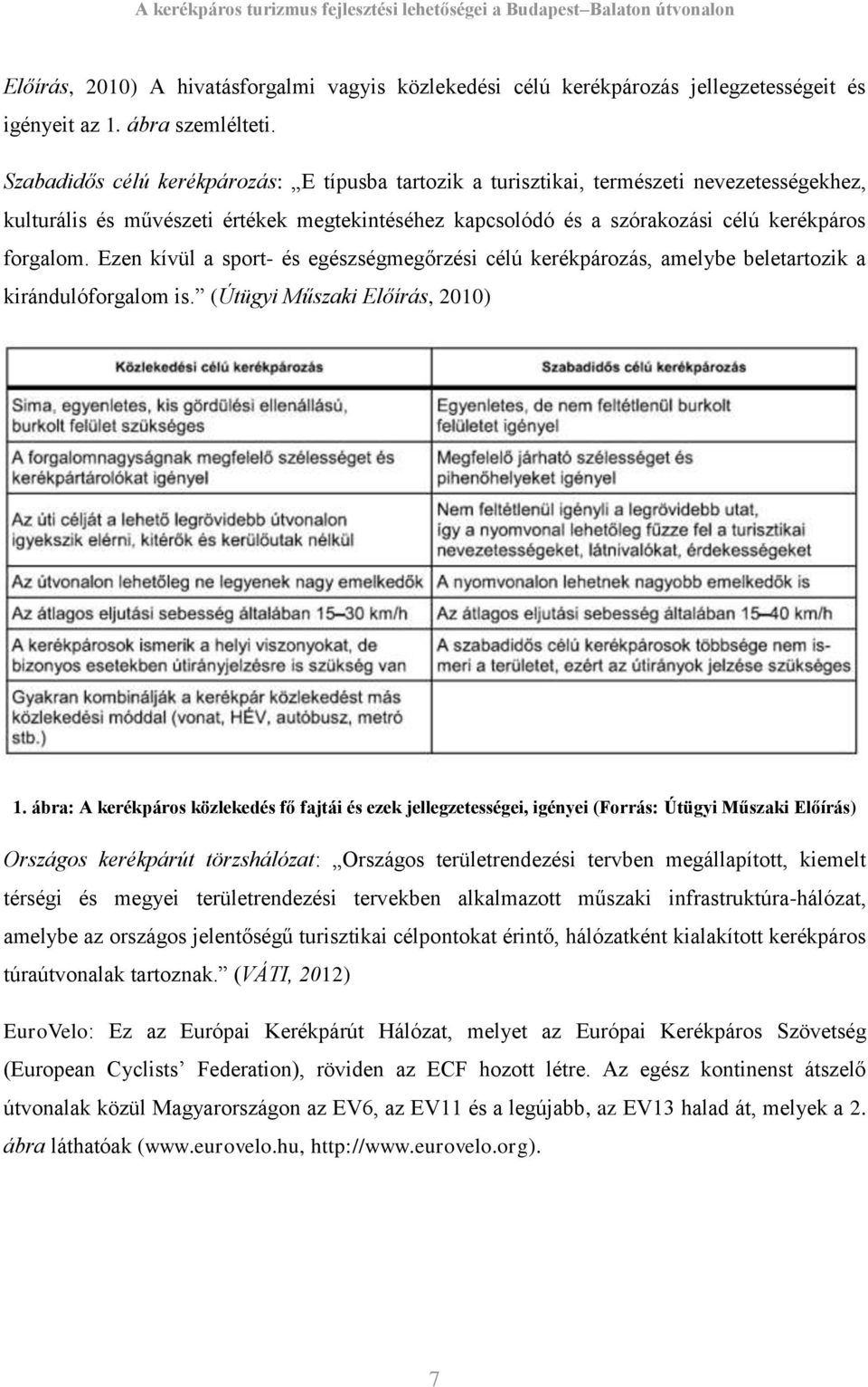 Ezen kívül a sport- és egészségmegőrzési célú kerékpározás, amelybe beletartozik a kirándulóforgalom is. (Útügyi Műszaki Előírás, 2010) 1.