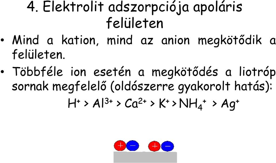 Többféle ion esetén a megkötődés a liotróp sornak