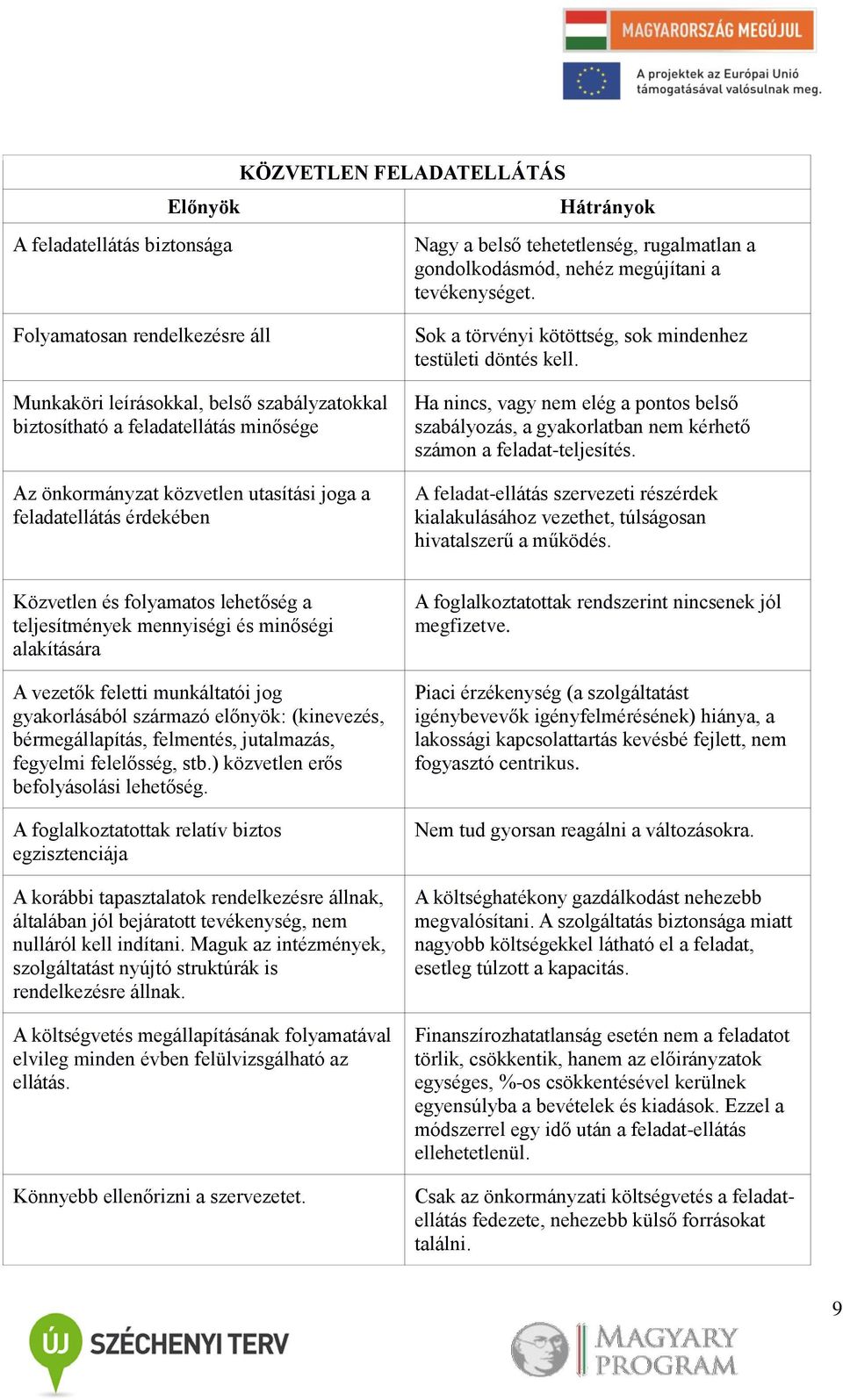 kötöttség, sok mindenhez testületi döntés kell. Ha nincs, vagy nem elég a pontos belső szabályozás, a gyakorlatban nem kérhető számon a feladat-teljesítés.