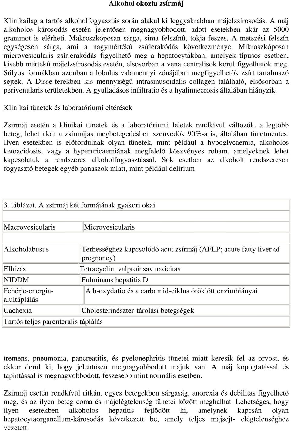 A metszési felszín egységesen sárga, ami a nagymértékû zsírlerakódás következménye.