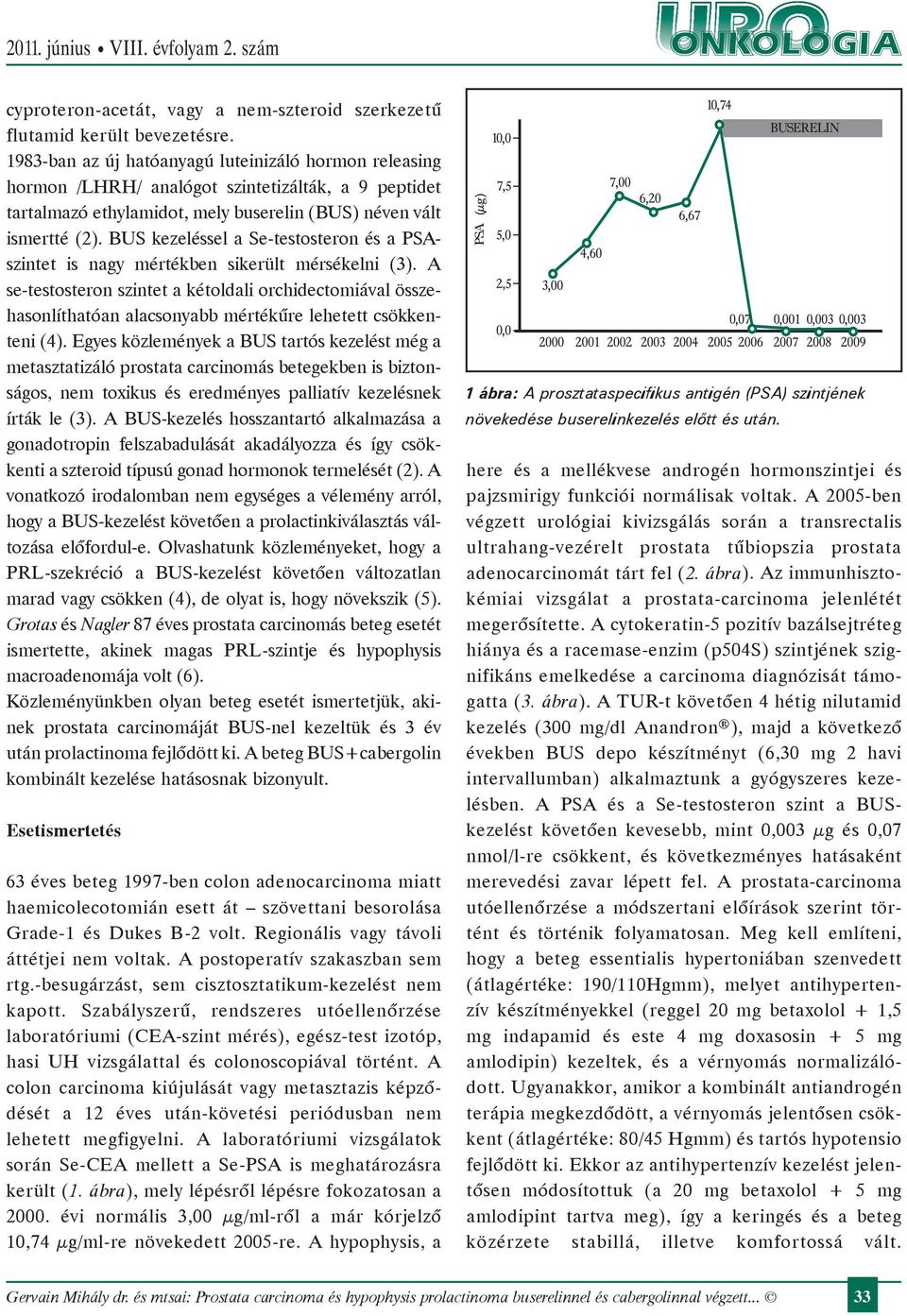 BUS kezeléssel a Se-testosteron és a PSAszintet is nagy mértékben sikerült mérsékelni (3).