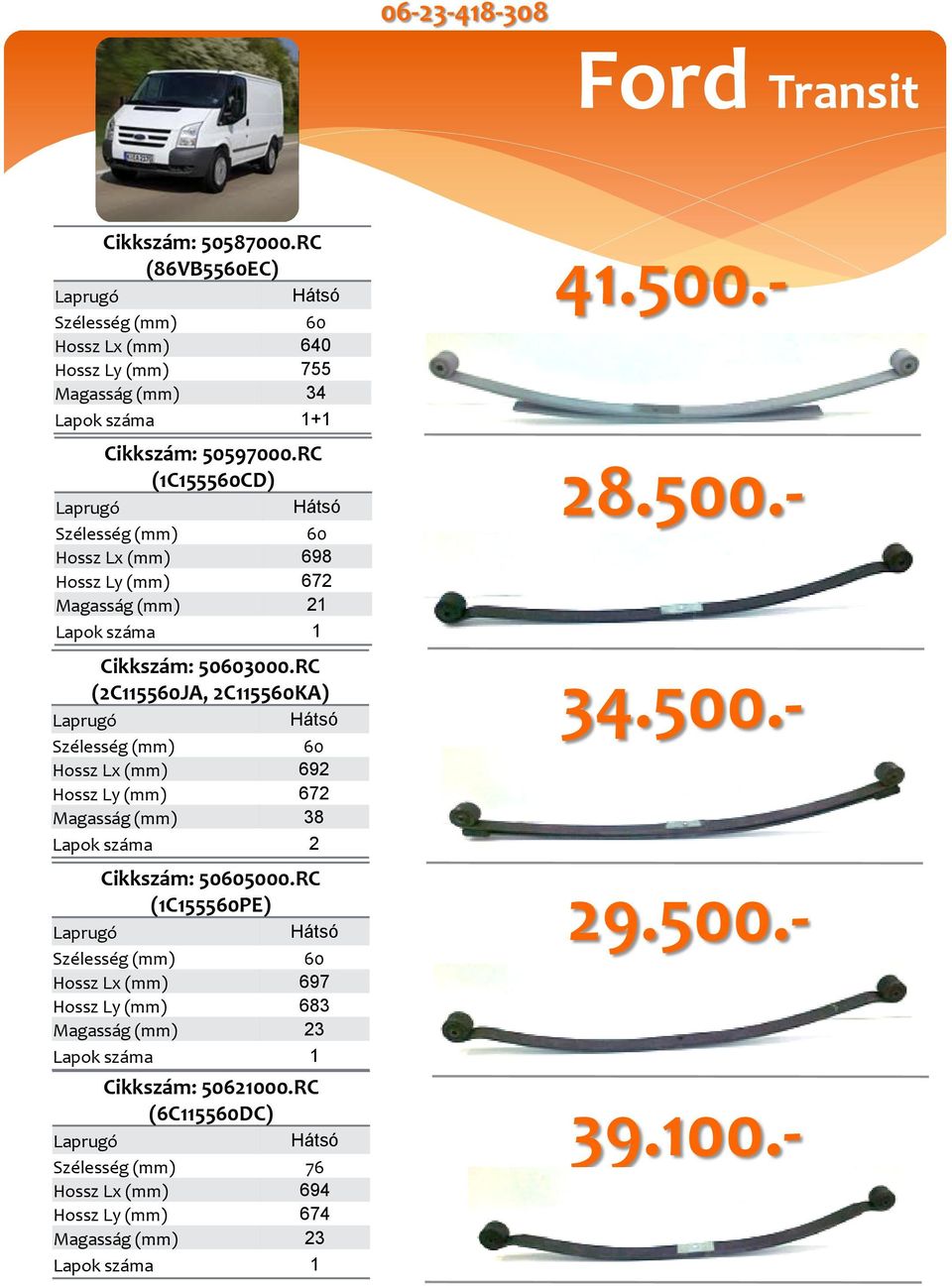 RC (1C155560CD) Magasság (mm) 21 Cikkszám: 50603000.