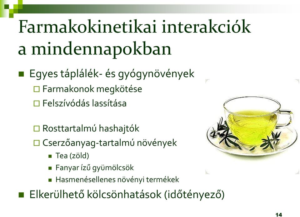 hashajtók Cserzőanyag-tartalmú növények Tea (zöld) Fanyar ízű