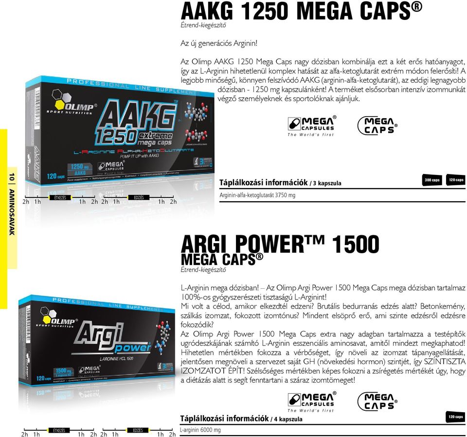 A legjobb minőségű, könnyen felszívódó AAKG (arginin-alfa-ketoglutarát), az eddigi legnagyobb dózisban - 1250 mg kapszulánként!