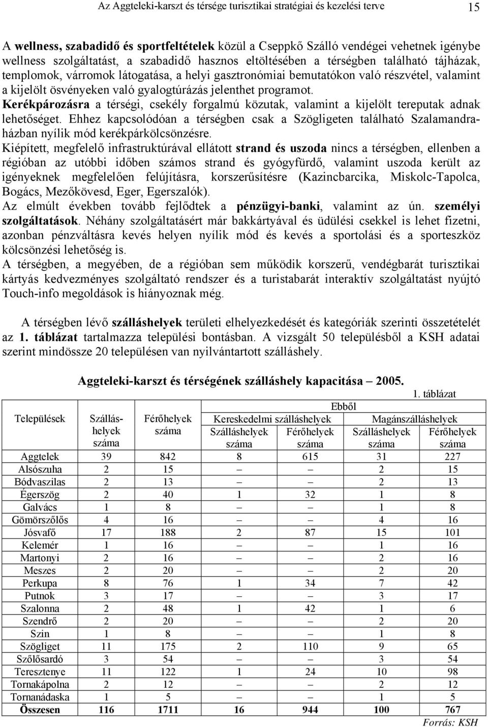 jelenthet programot. Kerékpározásra a térségi, csekély forgalmú közutak, valamint a kijelölt tereputak adnak lehetőséget.