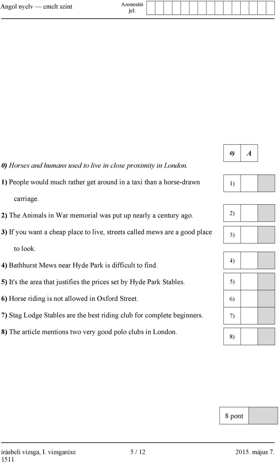 4) Bathhurst Mews near Hyde Park is difficult to find. 5) It's the area that justifies the prices set by Hyde Park Stables.