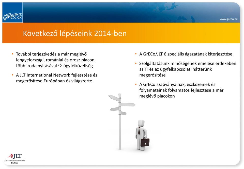 GrECo/JLT 6 speciális ágazatának kiterjesztése Szolgáltatásunk minőségének emelése érdekében az IT és az