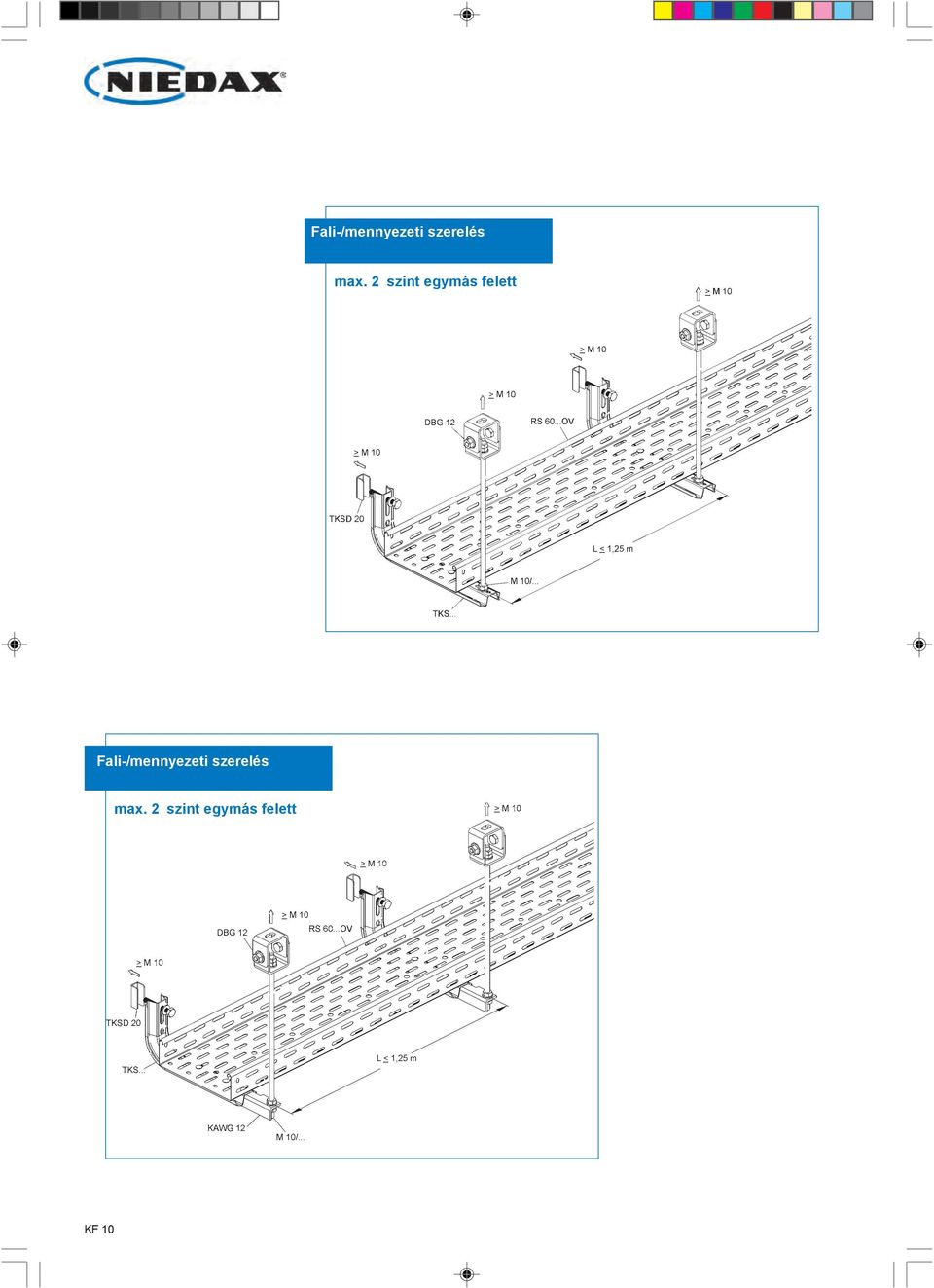 .. DBG 12 Dübel > M 10 2 Megnevezés Típus 2-szintes TKS 150-450 TKSD 20 M 10/... DBG 12 Dübel > M 10 3 ali-/mennyezeti szerelés max.