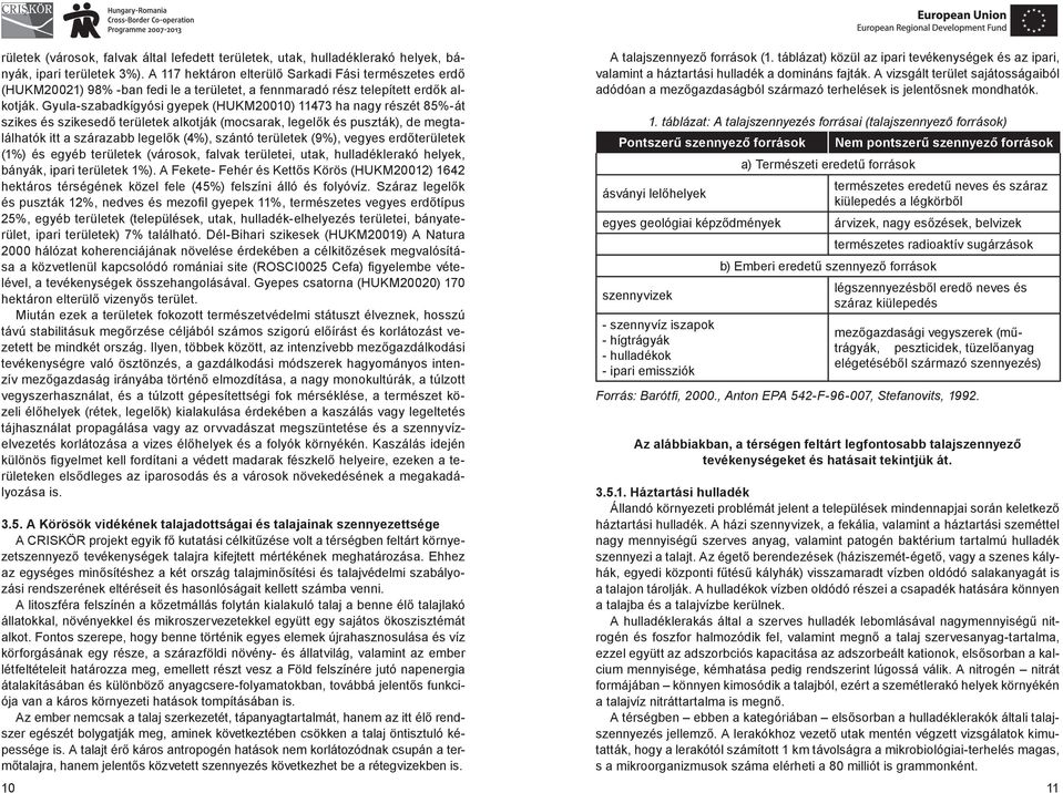 Gyula-szabadkígyósi gyepek (HUKM20010) 11473 ha nagy részét 85%-át szikes és szikesedő területek alkotják (mocsarak, legelők és puszták), de megtalálhatók itt a szárazabb legelők (4%), szántó