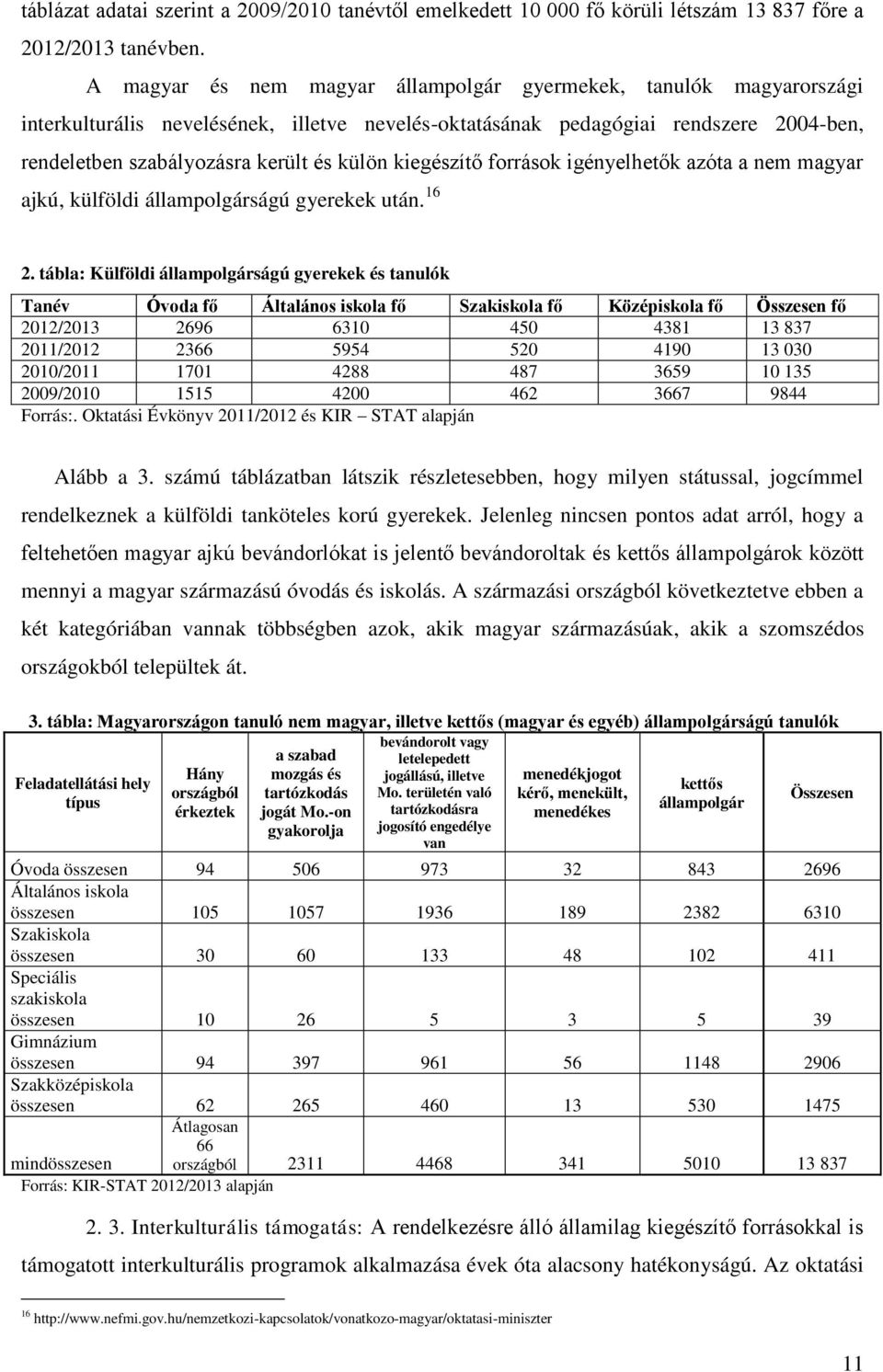 kiegészítő források igényelhetők azóta a nem magyar ajkú, külföldi állampolgárságú gyerekek után. 16 2.