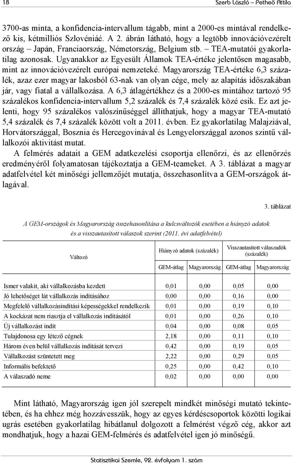 Ugyanakkor az Egyesült Államok TEA-értéke jelentősen magasabb, mint az innovációvezérelt európai nemzeteké.