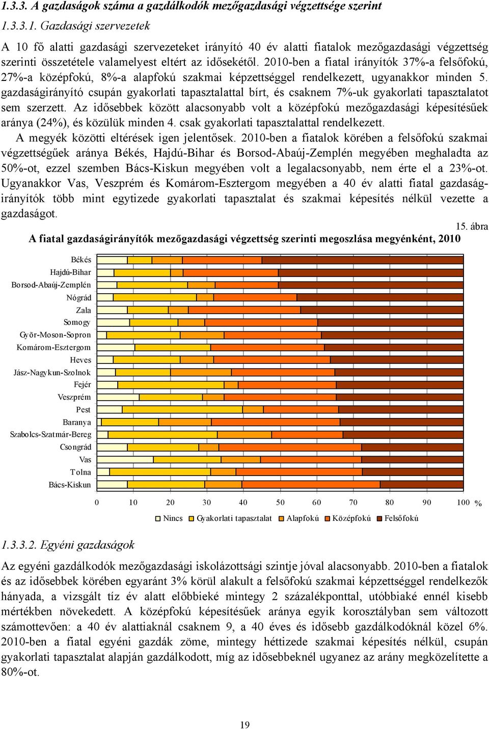 gazdaságirányító csupán gyakorlati tapasztalattal bírt, és csaknem 7%-uk gyakorlati tapasztalatot sem szerzett.