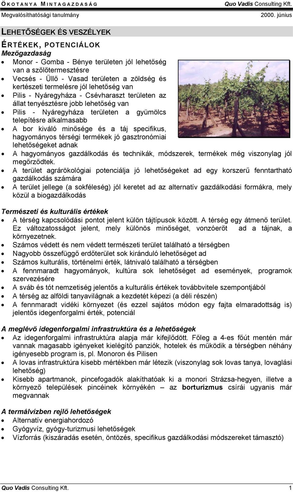 specifikus, hagyományos térségi termékek jó gasztronómiai lehetőségeket adnak A hagyományos gazdálkodás és technikák, módszerek, termékek még viszonylag jól megőrződtek.