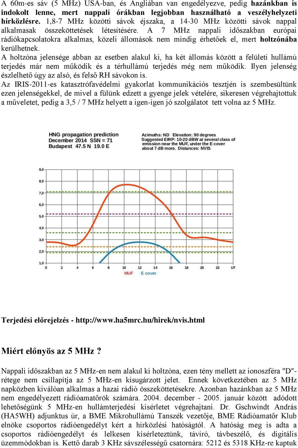 A 7 MHz nappali időszakban európai rádiókapcsolatokra alkalmas, közeli állomások nem mindig érhetőek el, mert holtzónába kerülhetnek.