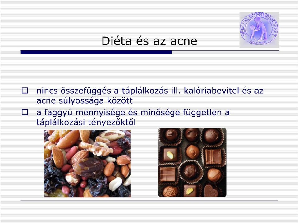 kalóriabevitel és az acne súlyossága