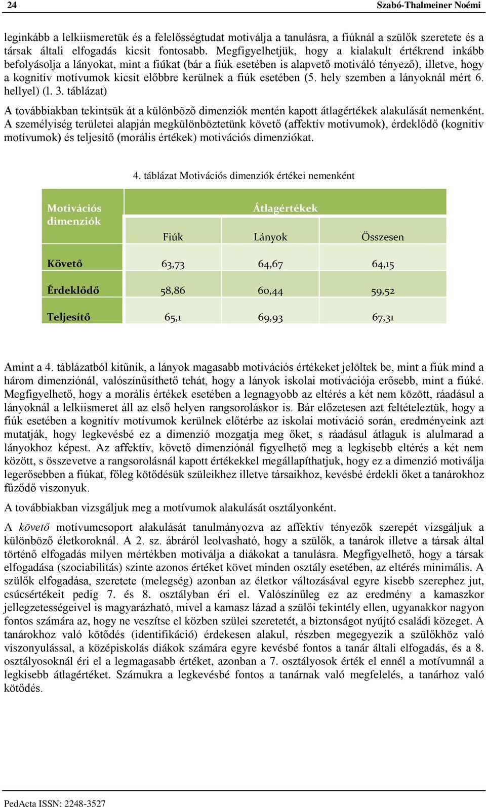 kerülnek a fiúk esetében (5. hely szemben a lányoknál mért 6. hellyel) (l. 3. táblázat) A továbbiakban tekintsük át a különböző dimenziók mentén kapott átlagértékek alakulását nemenként.