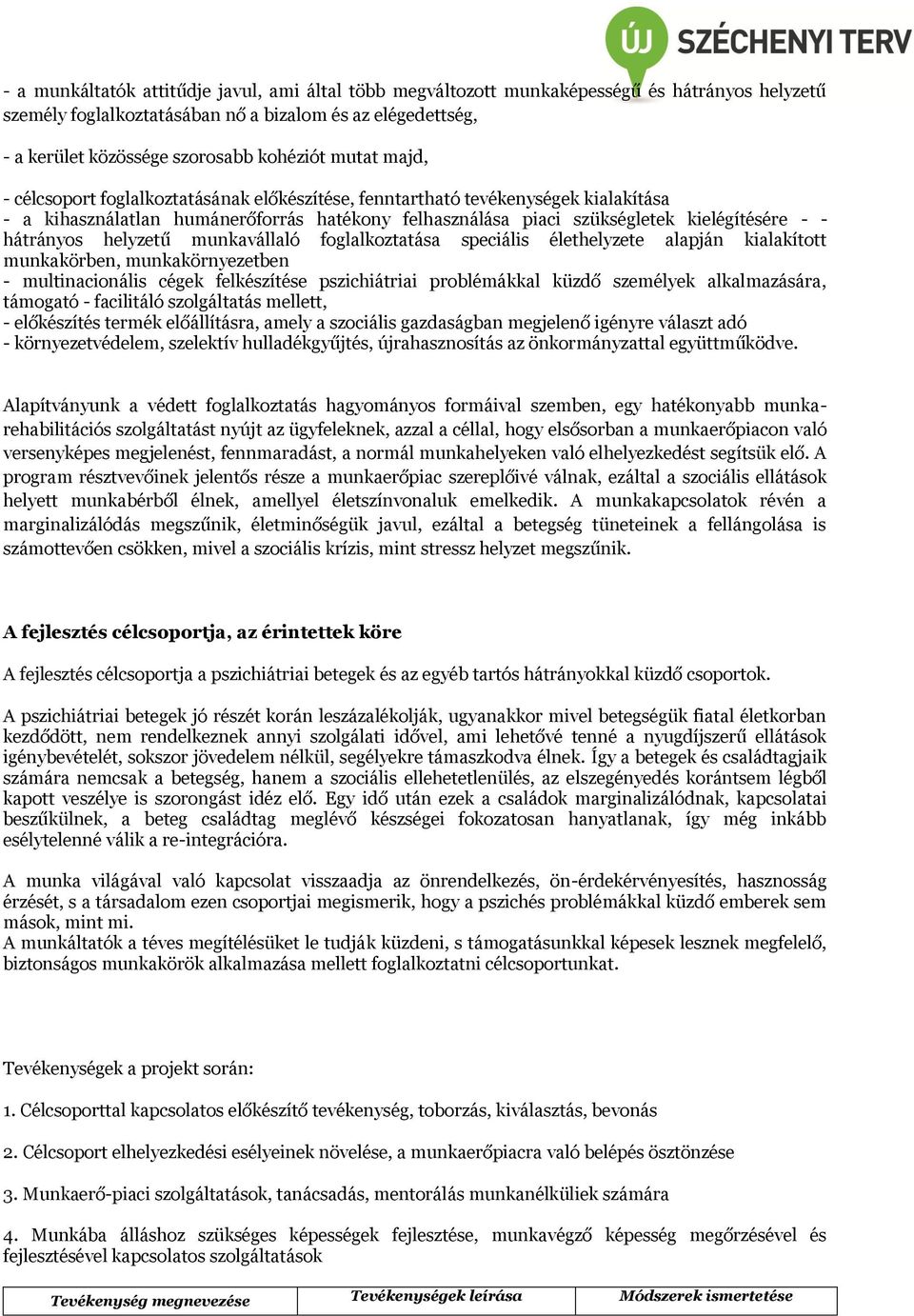 hátrányos helyzetű munkavállaló foglalkoztatása speciális élethelyzete alapján kialakított munkakörben, munkakörnyezetben - multinacionális cégek felkészítése pszichiátriai problémákkal küzdő