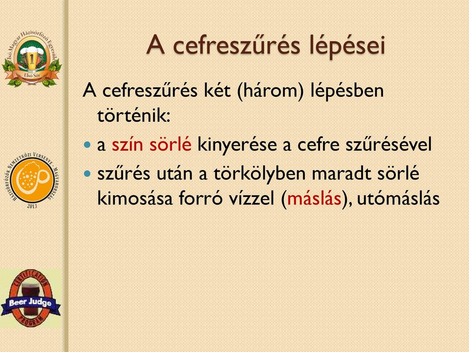 kinyerése a cefre szűrésével szűrés után a