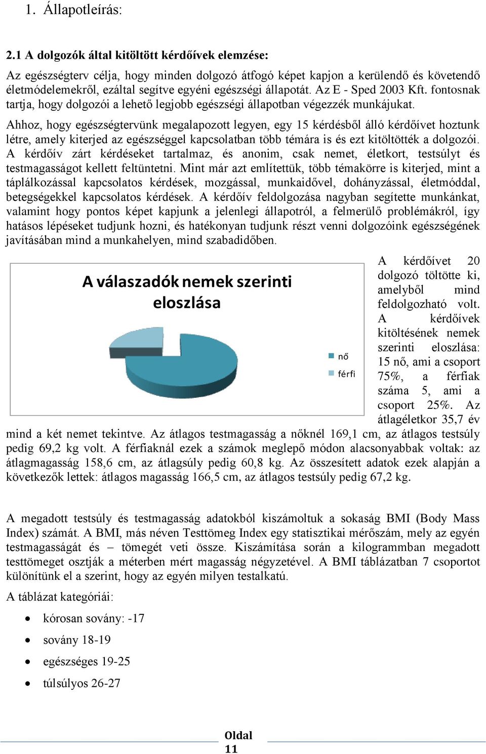 Az E - Sped 2003 Kft. fontosnak tartja, hogy dolgozói a lehető legjobb egészségi állapotban végezzék munkájukat.