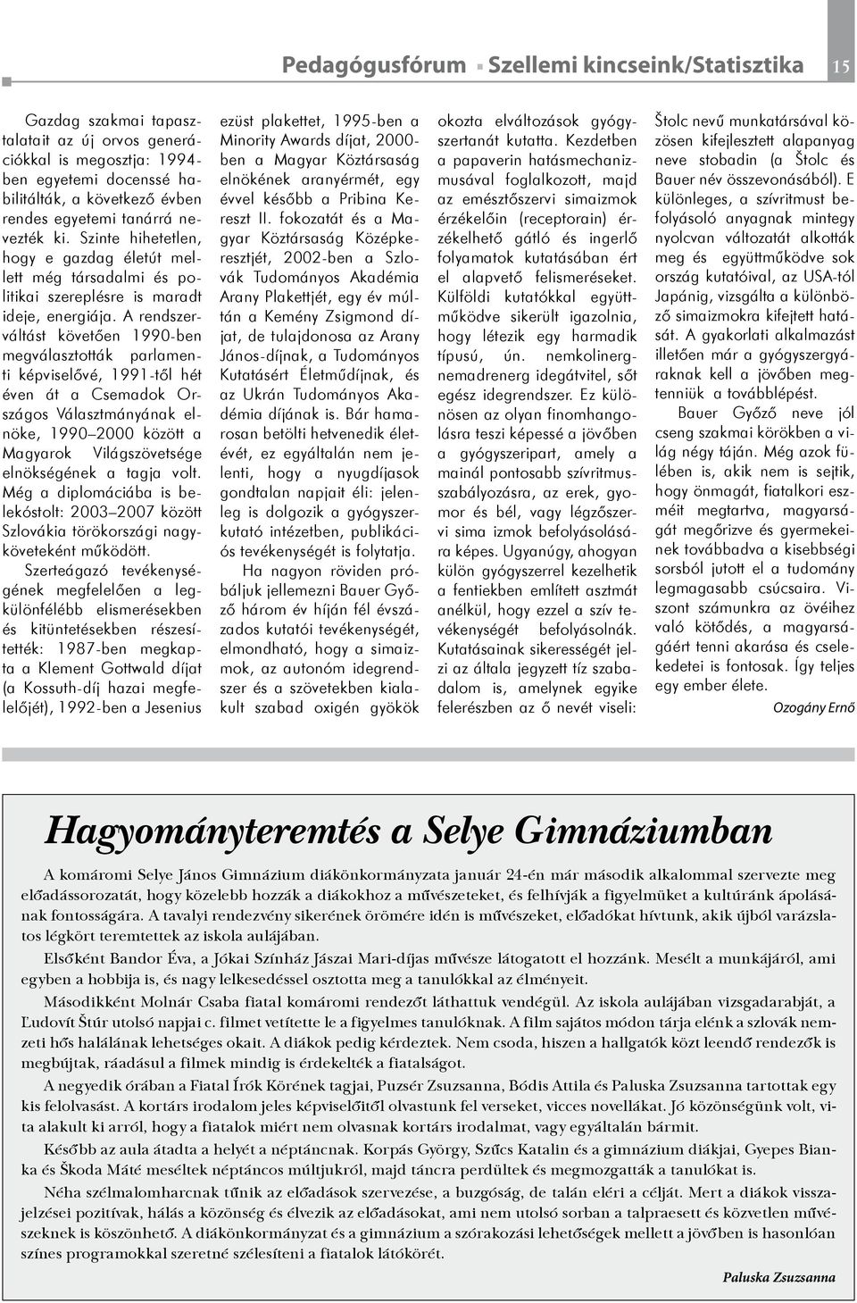 A rendszerváltást követően 1990-ben megválasztották parlamenti képviselővé, 1991-től hét éven át a Csemadok Országos Választmányának elnöke, 1990 2000 között a Magyarok Világszövetsége elnökségének a