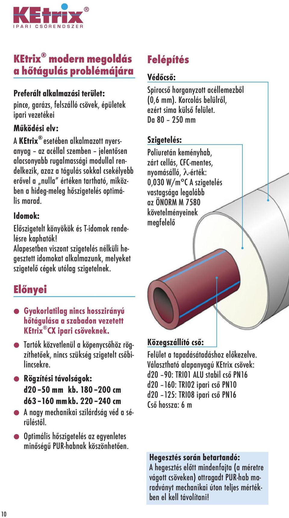 Idomok: Előszigetelt könyökök és T-idomok rendelésre kaphatók! Alapesetben viszont szigetelés nélküli hegesztett idomokat alkalmazunk, melyeket szigetelő cégek utólag szigetelnek.