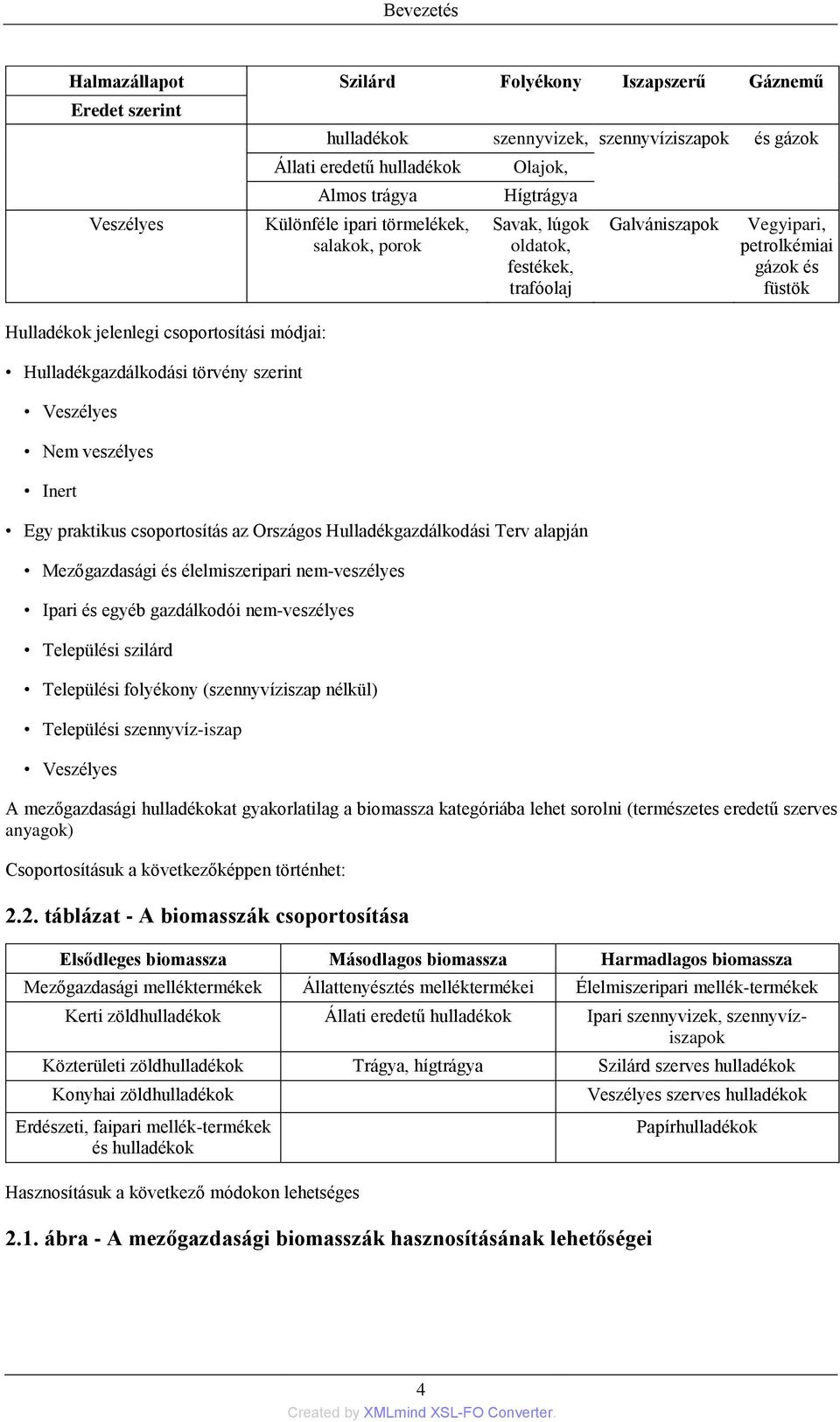 praktikus csoportosítás az Országos Hulladékgazdálkodási Terv alapján Mezőgazdasági és élelmiszeripari nem-veszélyes Ipari és egyéb gazdálkodói nem-veszélyes Települési szilárd Települési folyékony