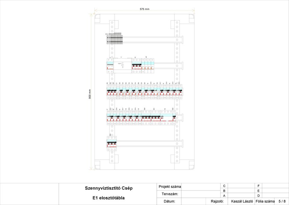 D1 LS1 D2 C1 C2 C3 C4 C5 C6 D22 Szennyvíztisztító Csép E1 elsztótábla