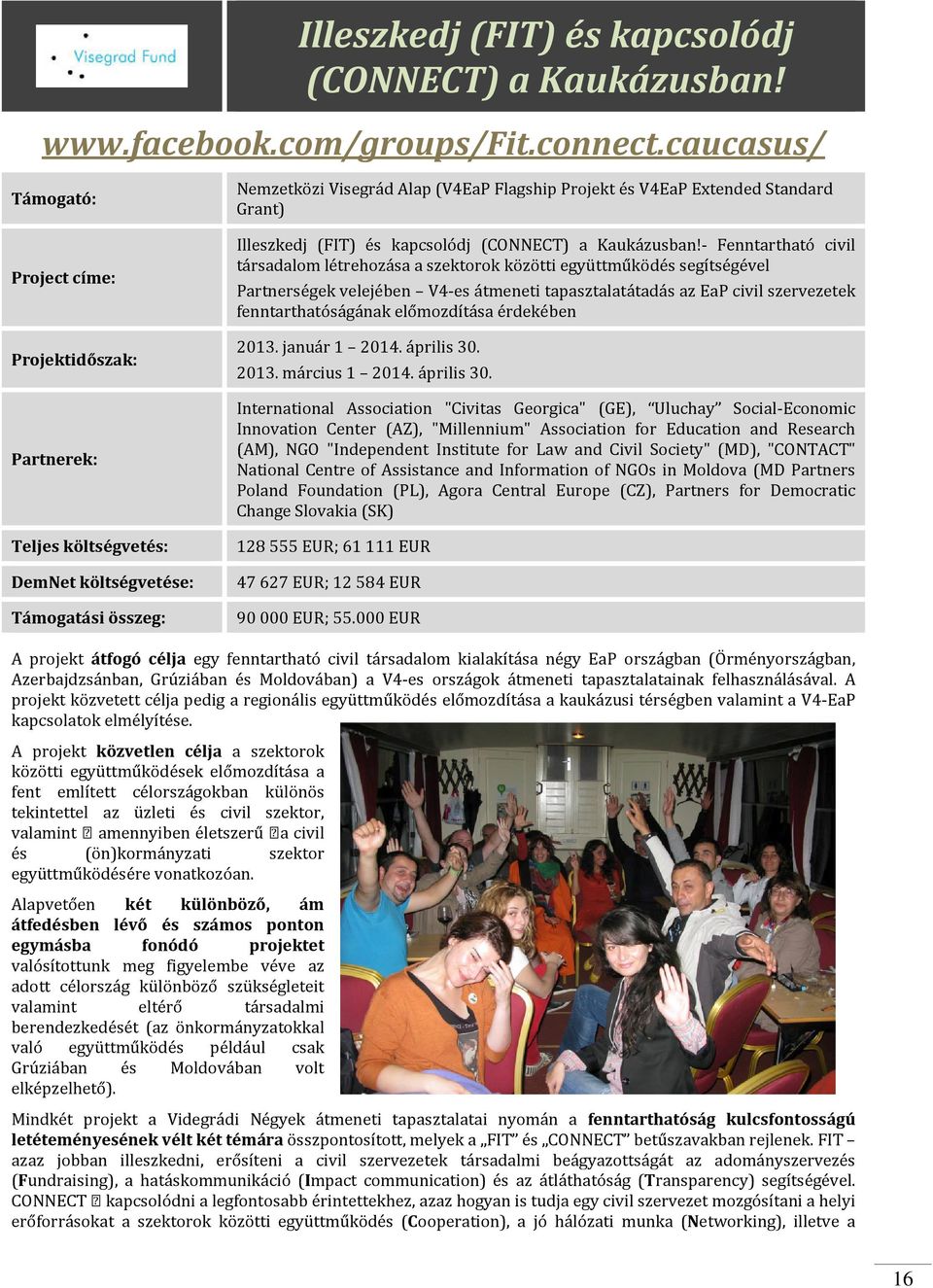 Grant) Illeszkedj (FIT) és kapcsolódj (CONNECT) a Kaukázusban!