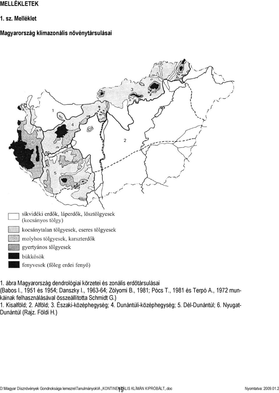 , 1963-64; Zólyomi B., 1981; Pócs T., 1981 és Terpó A.