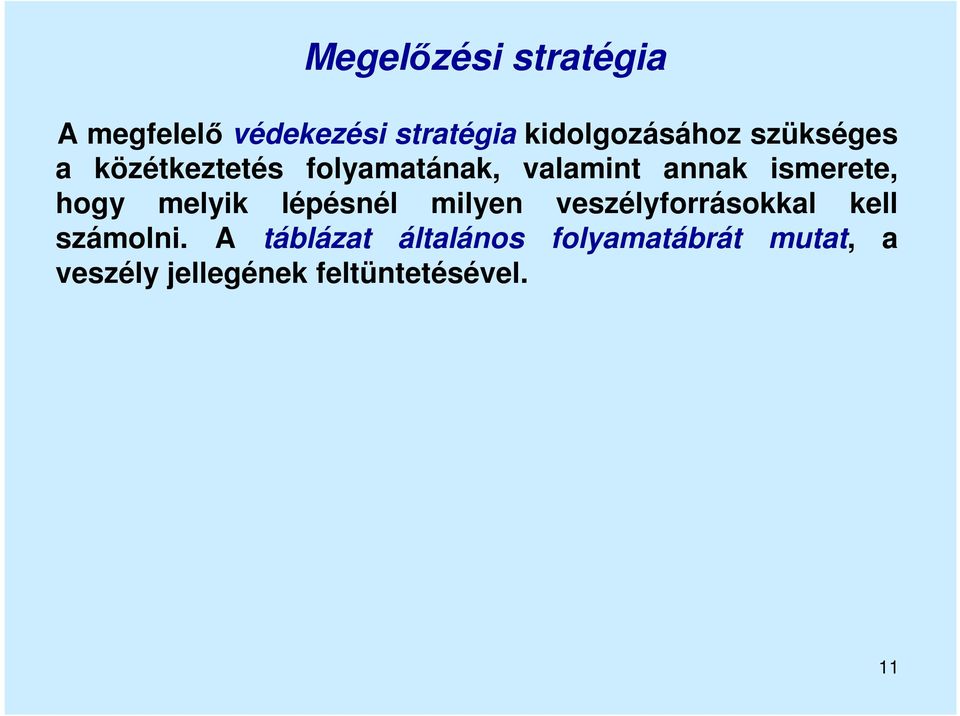 melyik lépésnél milyen veszélyforrásokkal kell számolni.