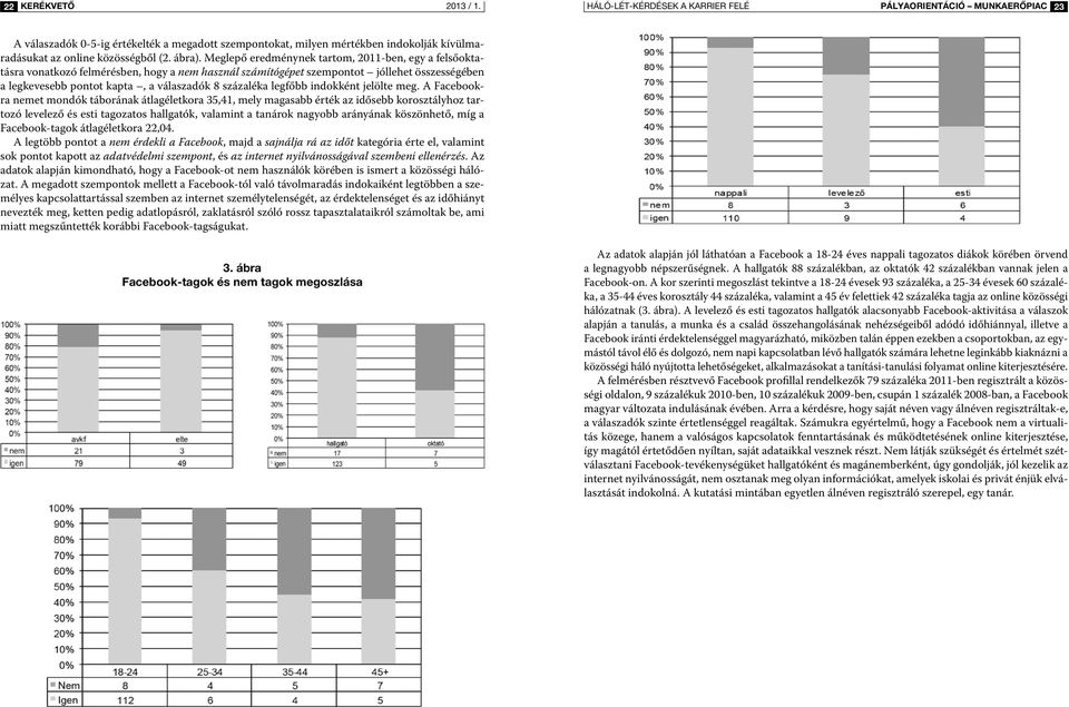 Meglepő eredménynek tartom, 2011-ben, egy a felsőoktatásra vonatkozó felmérésben, hogy a nem használ számítógépet szempontot jóllehet összességében a legkevesebb pontot kapta, a válaszadók 8