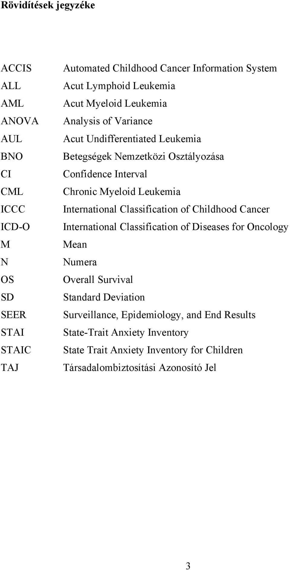 Leukemia International Classification of Childhood Cancer International Classification of Diseases for Oncology Mean Numera Overall Survival Standard