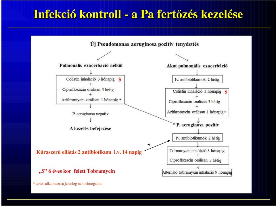 14 napig $ 6 éves kor felett Tobramycin *