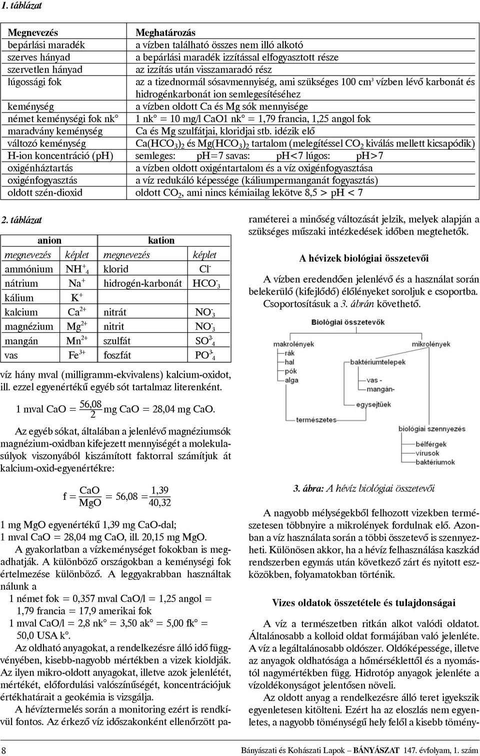 német keménységi fok nk 1 nk = 10 mg/l CaO1 nk = 1,79 francia, 1,25 angol fok maradvány keménység Ca és Mg szulfátjai, kloridjai stb.