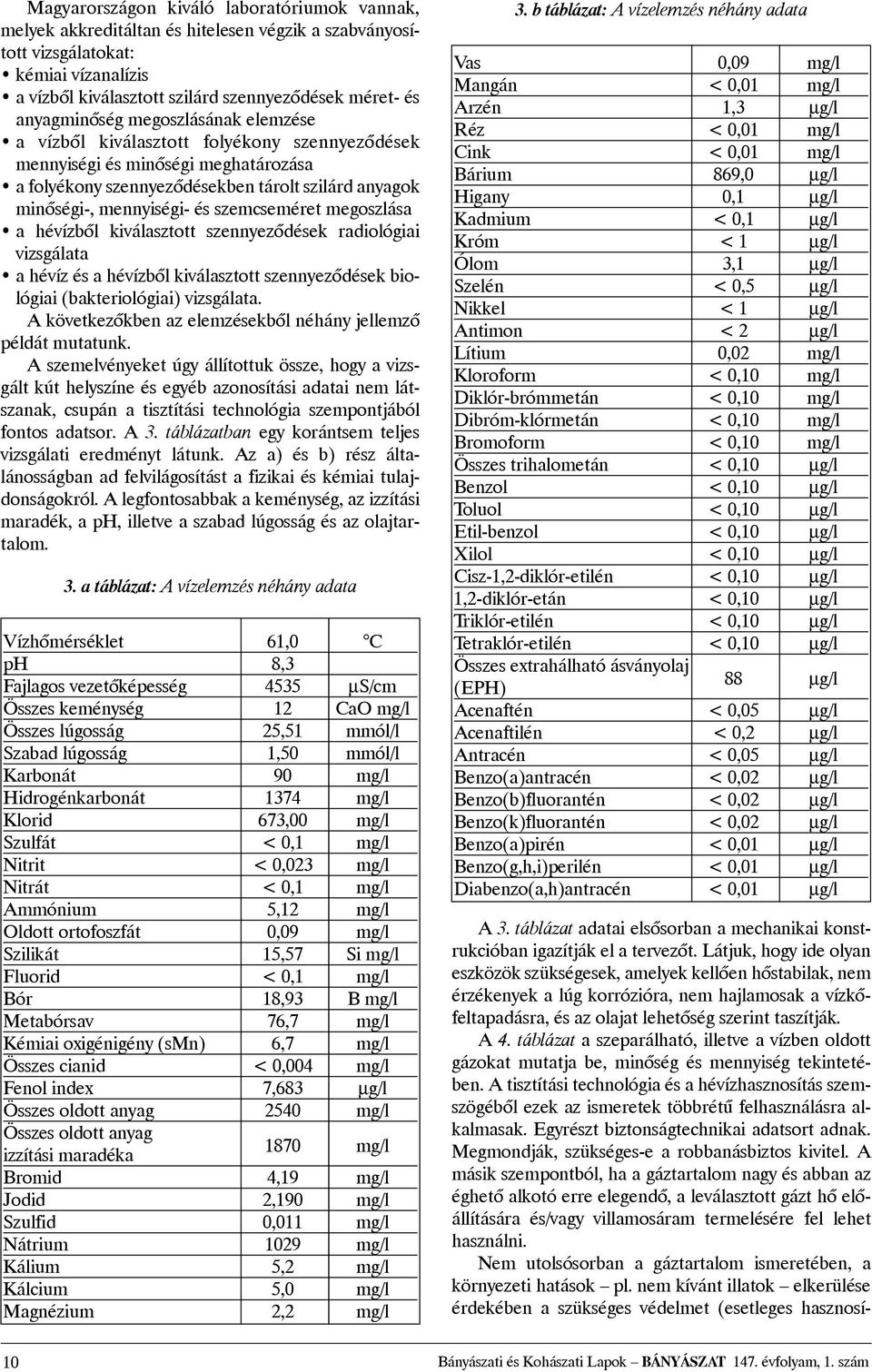 szemcseméret megoszlása a hévízbõl kiválasztott szennyezõdések radiológiai vizsgálata a hévíz és a hévízbõl kiválasztott szennyezõdések biológiai (bakteriológiai) vizsgálata.