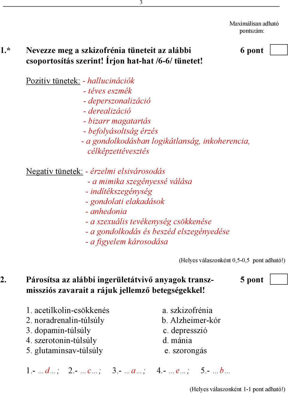 Negatív tünetek: - érzelmi elsivárosodás - a mimika szegényessé válása - indítékszegénység - gondolati elakadások - anhedonia - a szexuális tevékenység csökkenése - a gondolkodás és beszéd