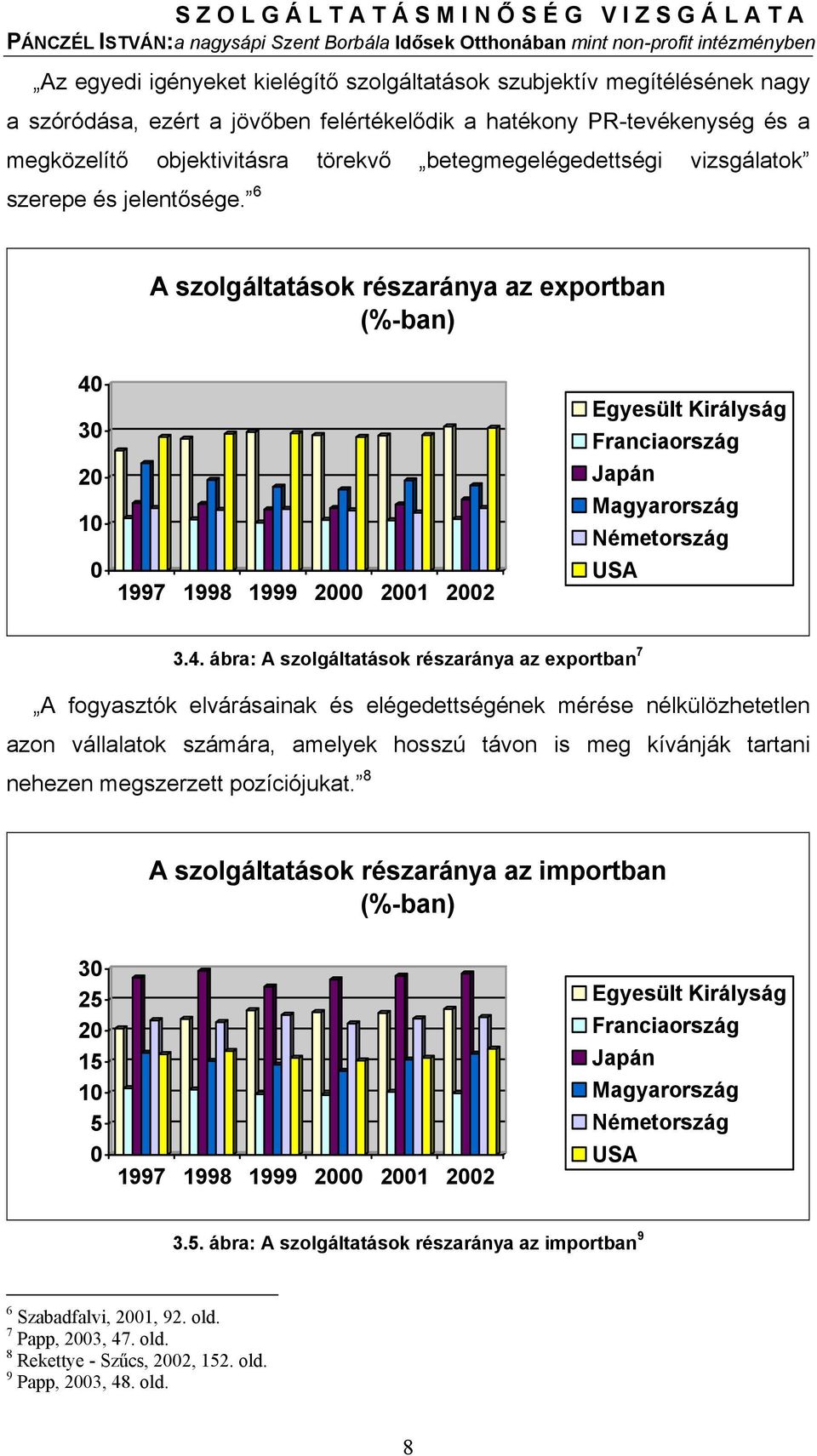 6 A szolgáltatások részaránya az exportban (%-ban) 40