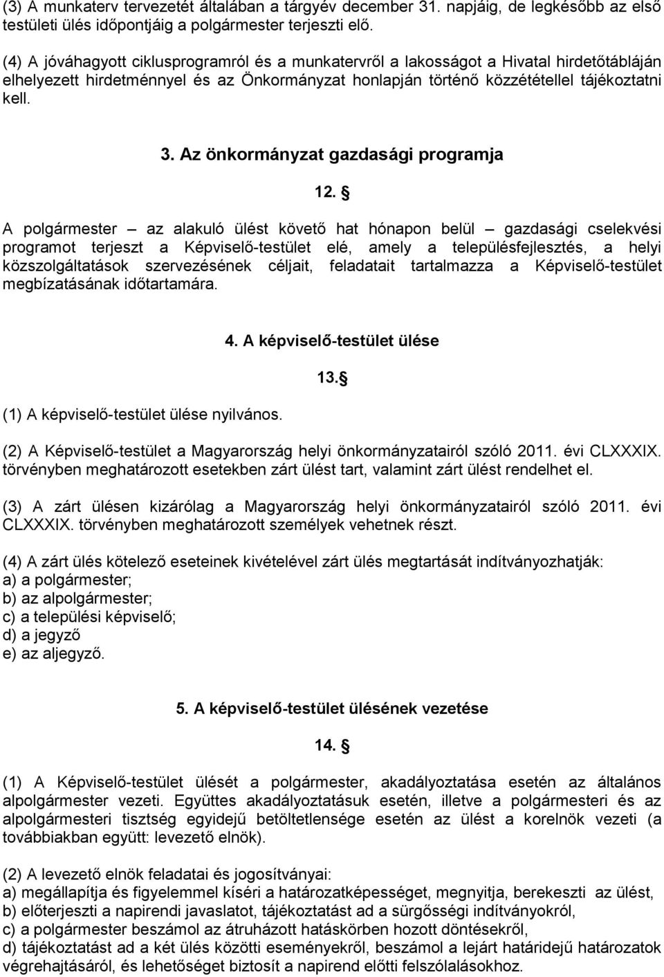 Az önkormányzat gazdasági programja 12.