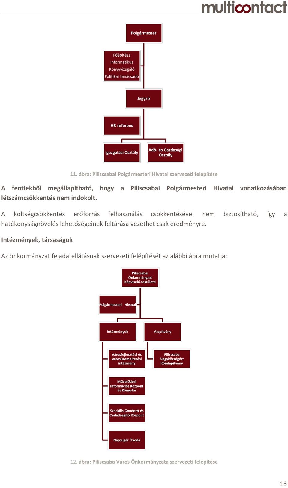 A költségcsökkentés erőforrás felhasználás csökkentésével nem biztosítható, így a hatékonyságnövelés lehetőségeinek feltárása