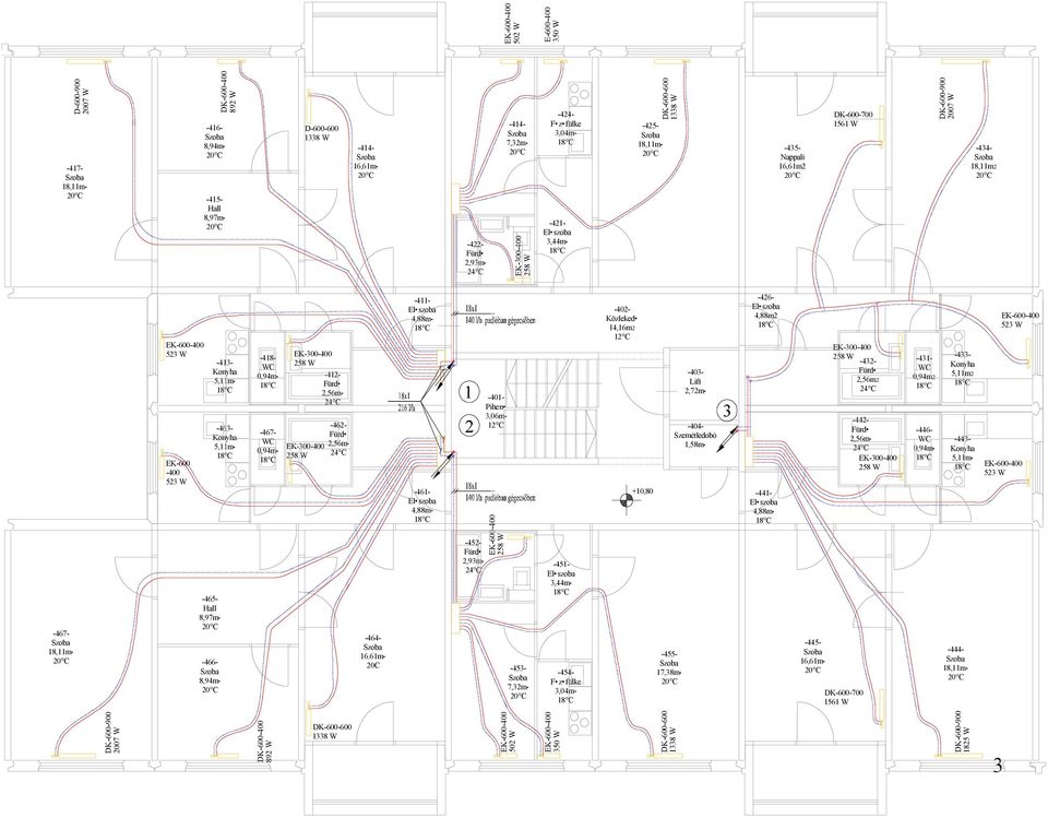 Szoba 18,11m2 20 C -467- Szoba 18,11m 20 C EK-600-400 523 W EK-600-400 523 W -413- Konyha 5,11m -463- Konyha 5,11m -465- Hall 8,97m 20 C -466- Szoba 8,94m 20 C -418- WC 0,94m -467- WC 0,94m