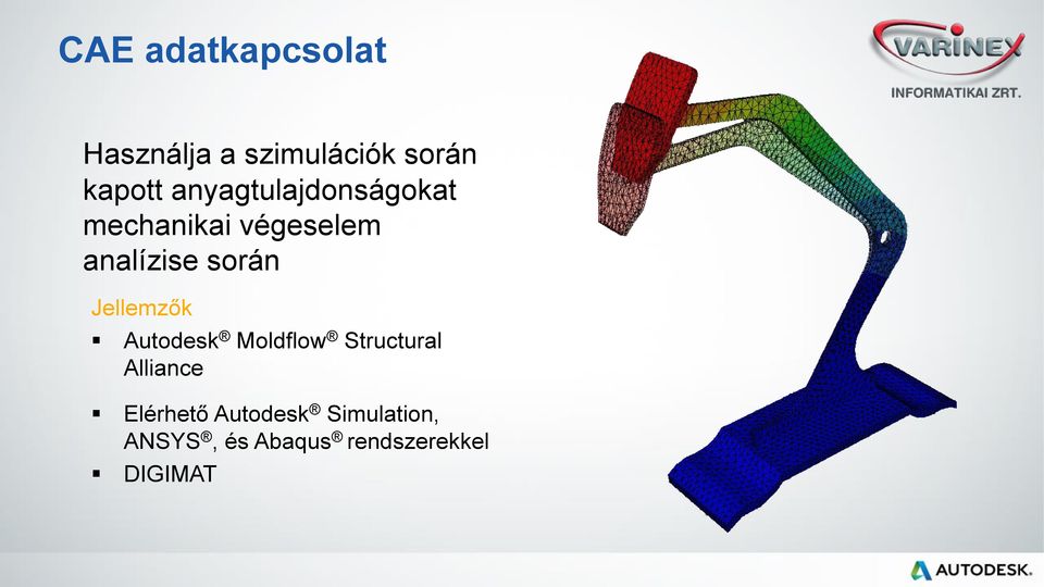 Jellemzők Autodesk Moldflow Structural Alliance Elérhető