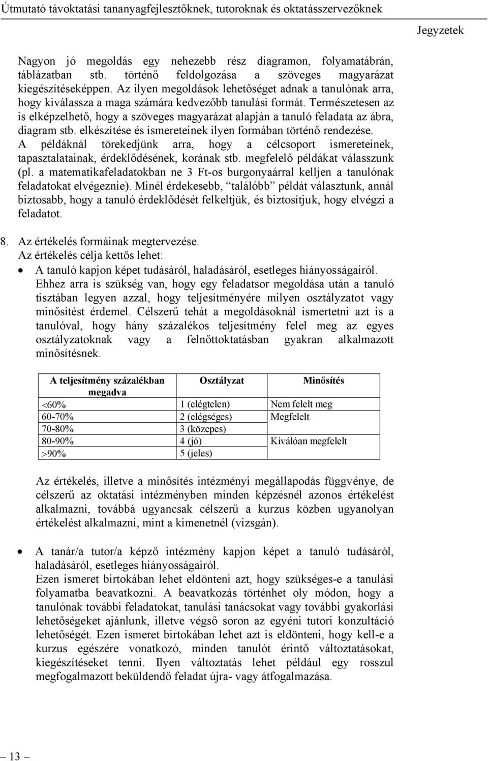 Természetesen az is elképzelhető, hogy a szöveges magyarázat alapján a tanuló feladata az ábra, diagram stb. elkészítése és ismereteinek ilyen formában történő rendezése.