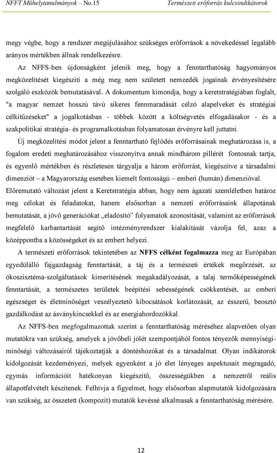 A dokumentum kimondja, hogy a keretstratégiában foglalt, "a magyar nemzet hosszú távú sikeres fennmaradását célzó alapelveket és stratégiai célkitűzéseket" a jogalkotásban - többek között a