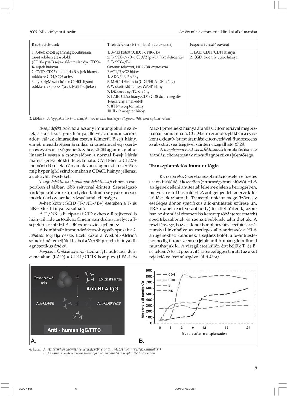 X-hez kötött SCID: T-/NK-/B+ 2. T-/NK+/-/B+: CD3/Zap-70/ Jak3 deficiencia 3. T-/NK+/B-: Omenn: fokozott, HLA-DR expresszió RAG1/RAG2 hiány 4. ADA/PNP hiány 5. MHC deficiencia (CD4/HLA-DR hiány) 6.