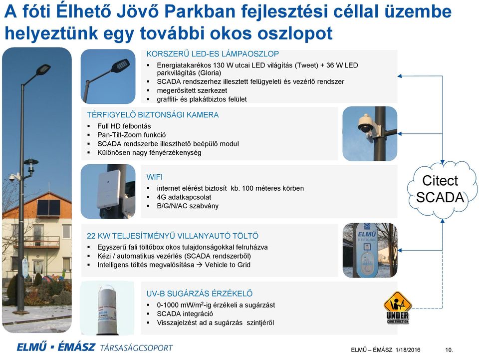 SCADA rendszerbe illeszthető beépülő modul Különösen nagy fényérzékenység WIFI internet elérést biztosít kb.