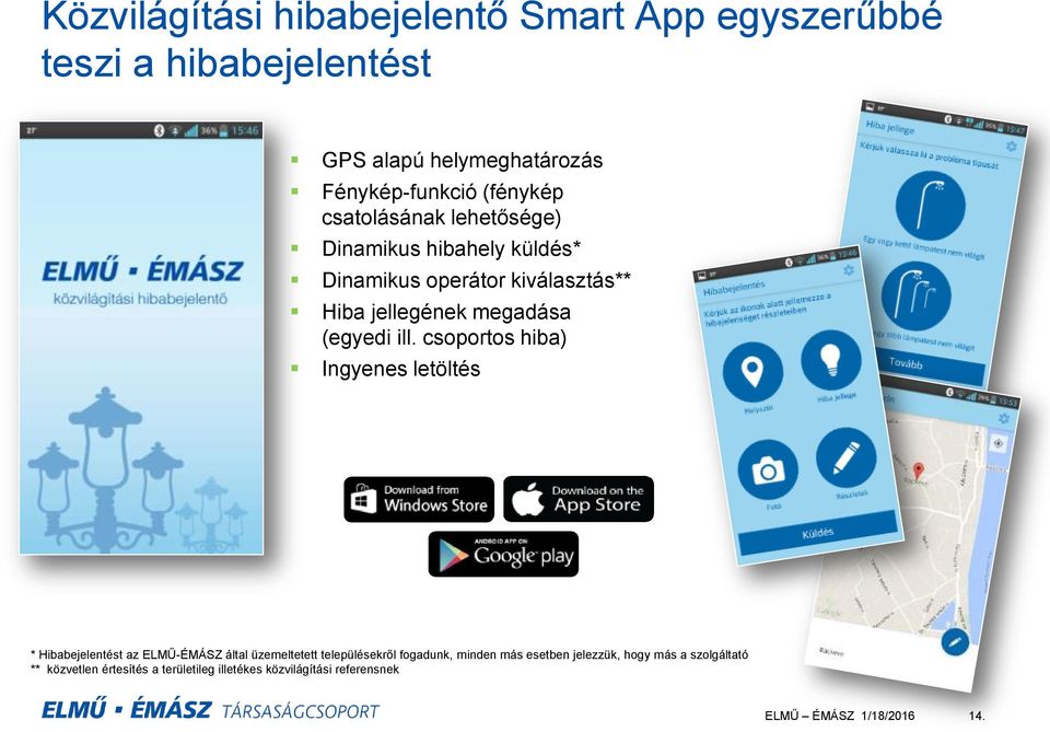csoportos hiba) Ingyenes letöltés * Hibabejelentést az ELMŰ-ÉMÁSZ által üzemeltetett településekről fogadunk, minden más