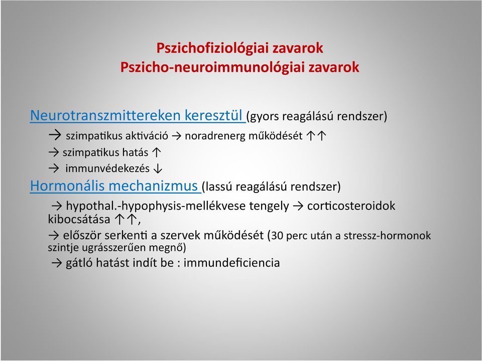 (lassú reagálású rendszer) hypothal.