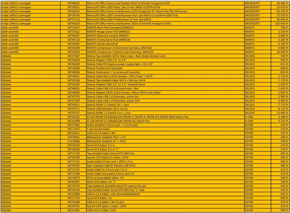 Microsoft Office 2007 Small Business Hun 1pk (MLK) v2 w/ofcpro2007trial MICROSOFT 72 555 Ft Irodai (office) csomagok 58737123 Microsoft Office 2007 Professional v2 Hun 1pk (MLK) MICROSOFT 90 645 Ft